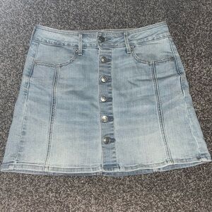 American Eagle Denim Button-Front Skirt